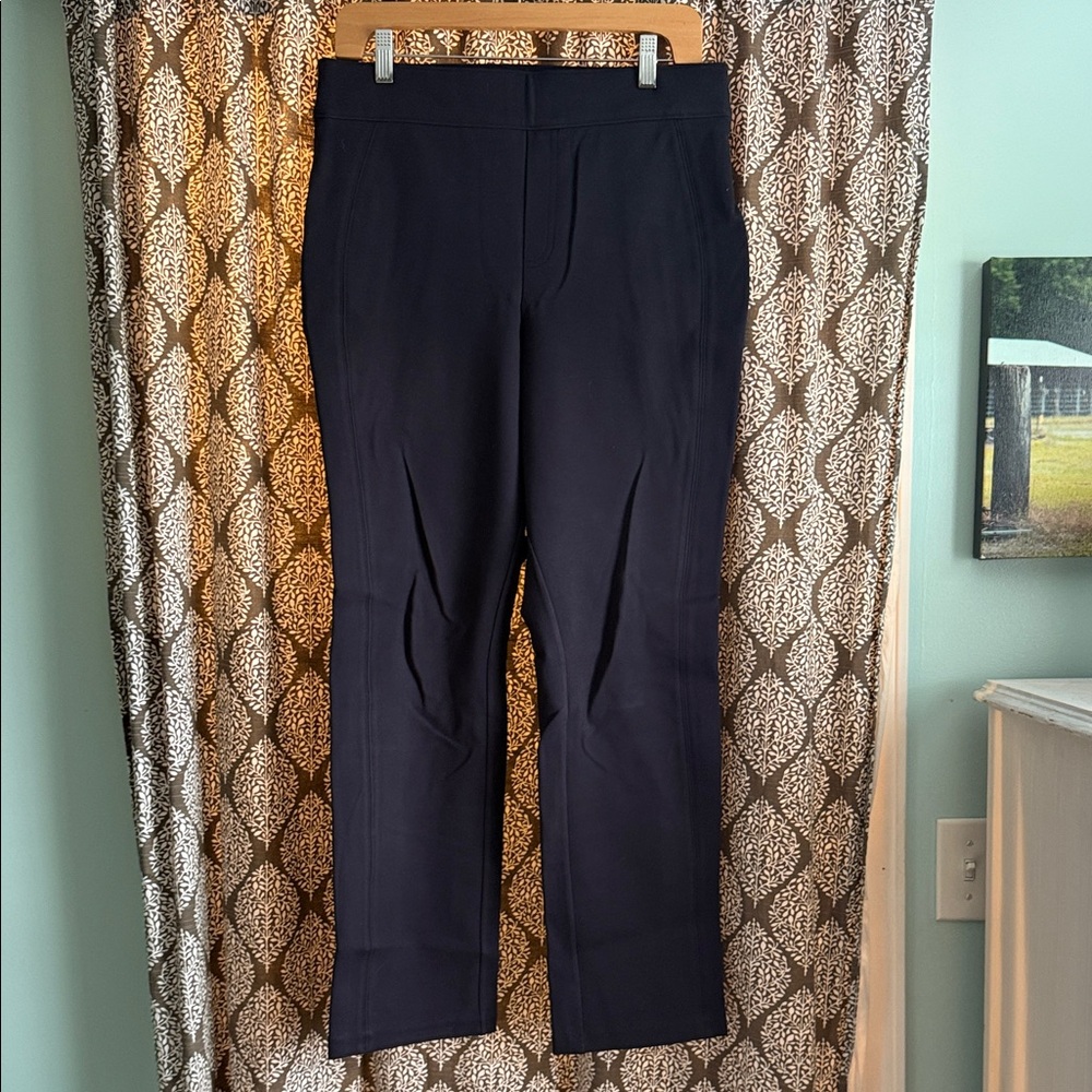 SPANX Women's Navy Straight Leg Ankle Dress Pants size Large